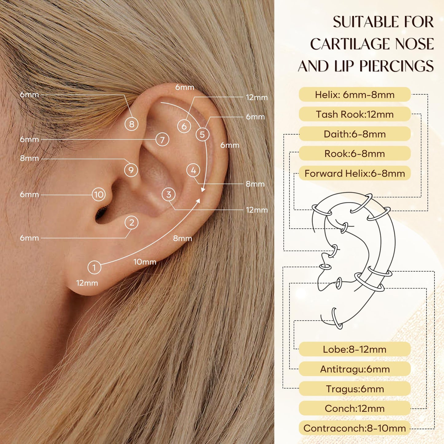 Gold Plated Earrings for Women Trendy Small Huggie Hoop Earring Set for Women Gold Plated Stack Cartilage Earrings for Multiple Piercing Lightweight Mini Thin Cute Dainty Trendy Jewelry Gifts
