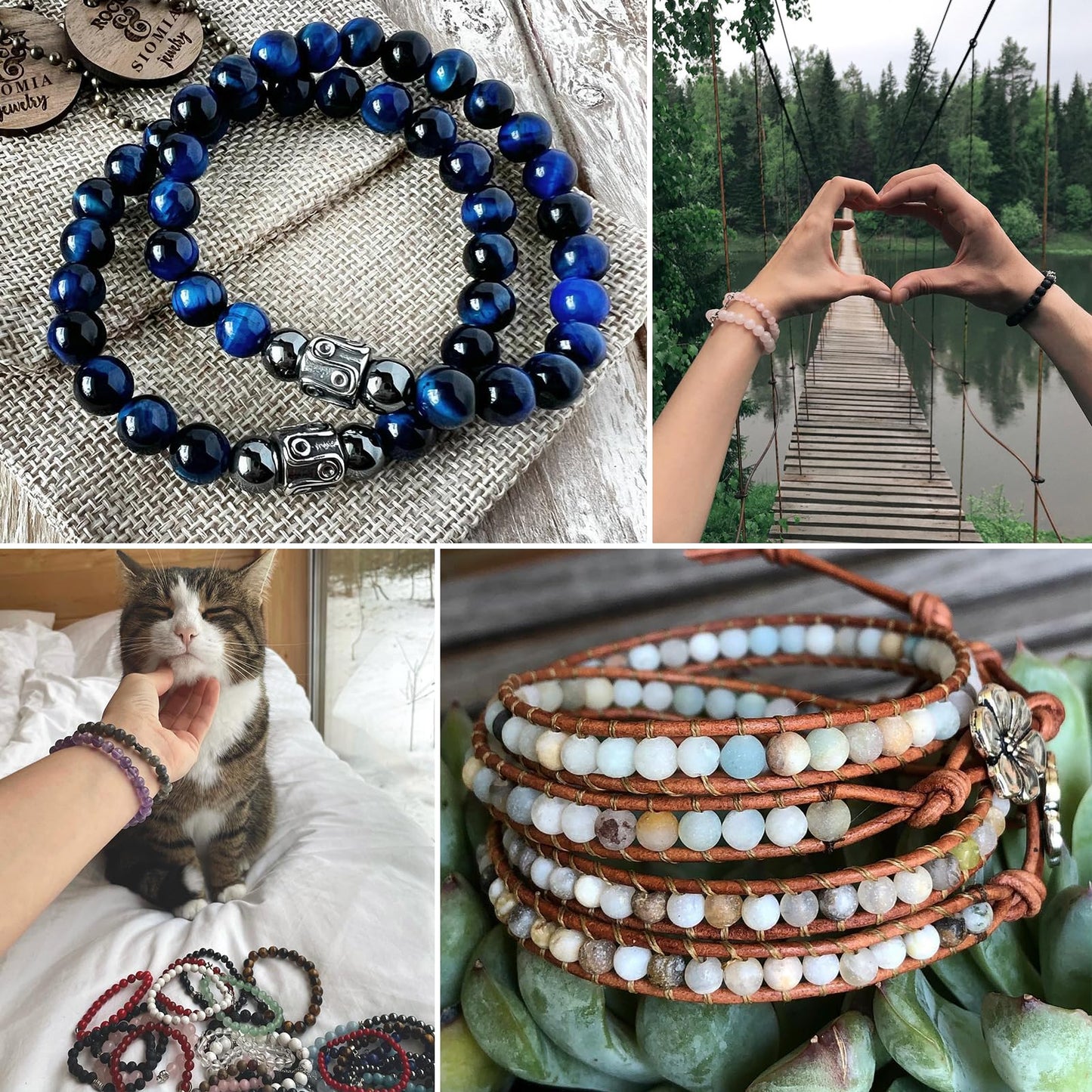 45pcs 8mm Natural Stone Beads Picasso Jasper Beads Energy Crystal Healing Power Gemstone for Jewelry Making, DIY Bracelet Necklace