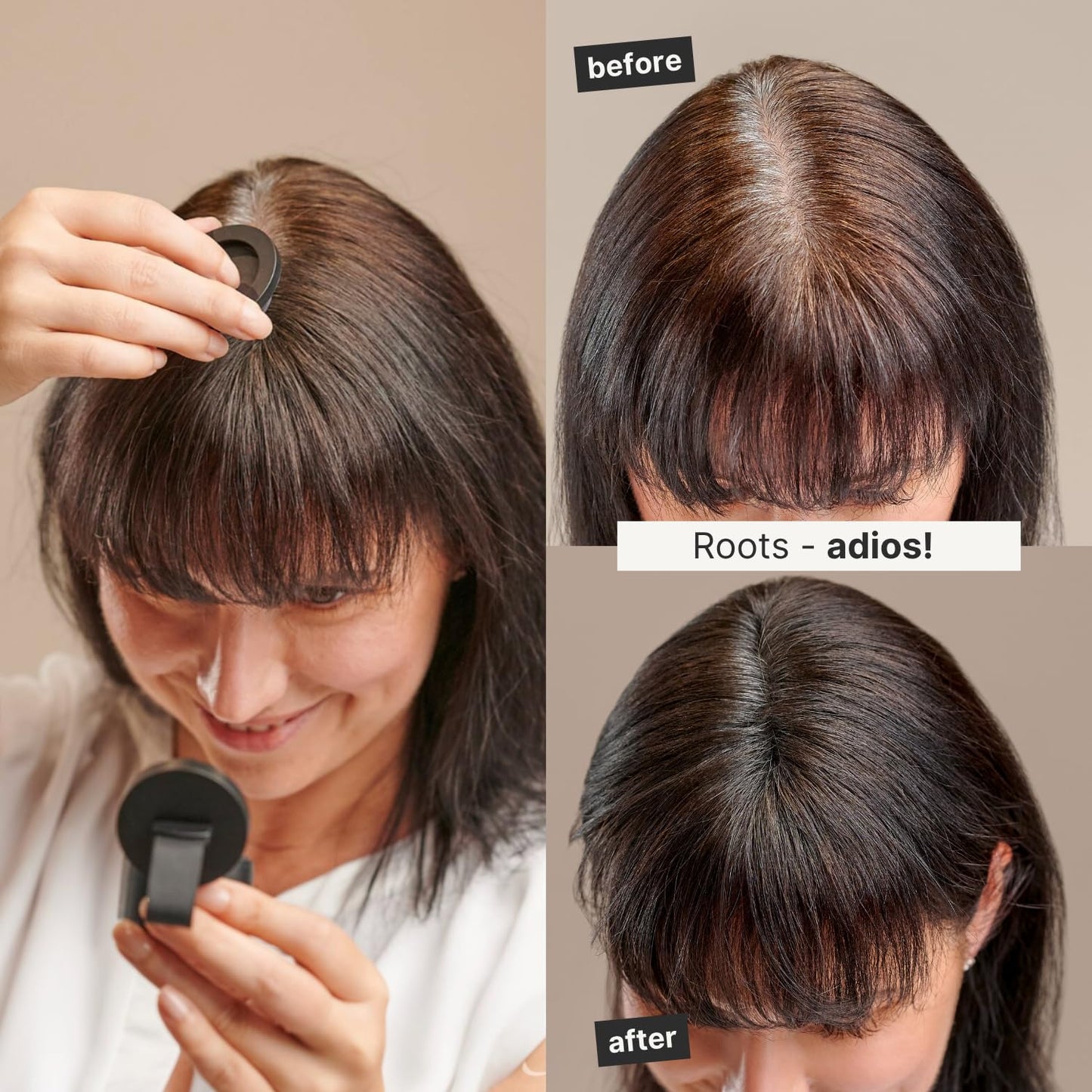 IMPERIO Root Touch Up Hair Powder for Concealing Hair Loss instantly - Hairline Powder for Women & Men - Water resistant Root Cover Up for Thinning Hair in Premium Hairdressing Quality (Light Brown)