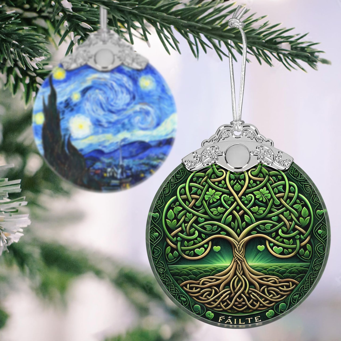 Tree of Life Stained Glass Hanging Ornament - Christmas Tree Decoration, Holiday Ornament, Gift Idea