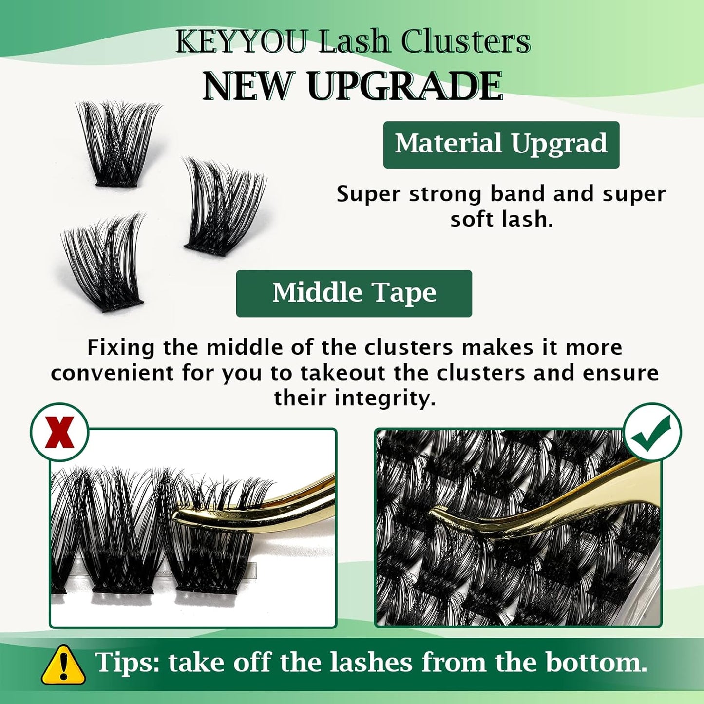 KEYYOU Lash Clusters 96pcs Individual Lashes Y02 D Curl 14mm Eyelash Clusters Volume Wispy Lash Extension Soft&Comfortable Easy DIY Lash Extension at Home(Y02,D-14mm)