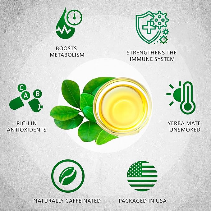 Yerba Mate Tea - Green Cut & Sifted - Unsmoked Energy Boost - 4 oz Loose Tea - Packed with Nutrients - Your Perfect Coffee Replacement