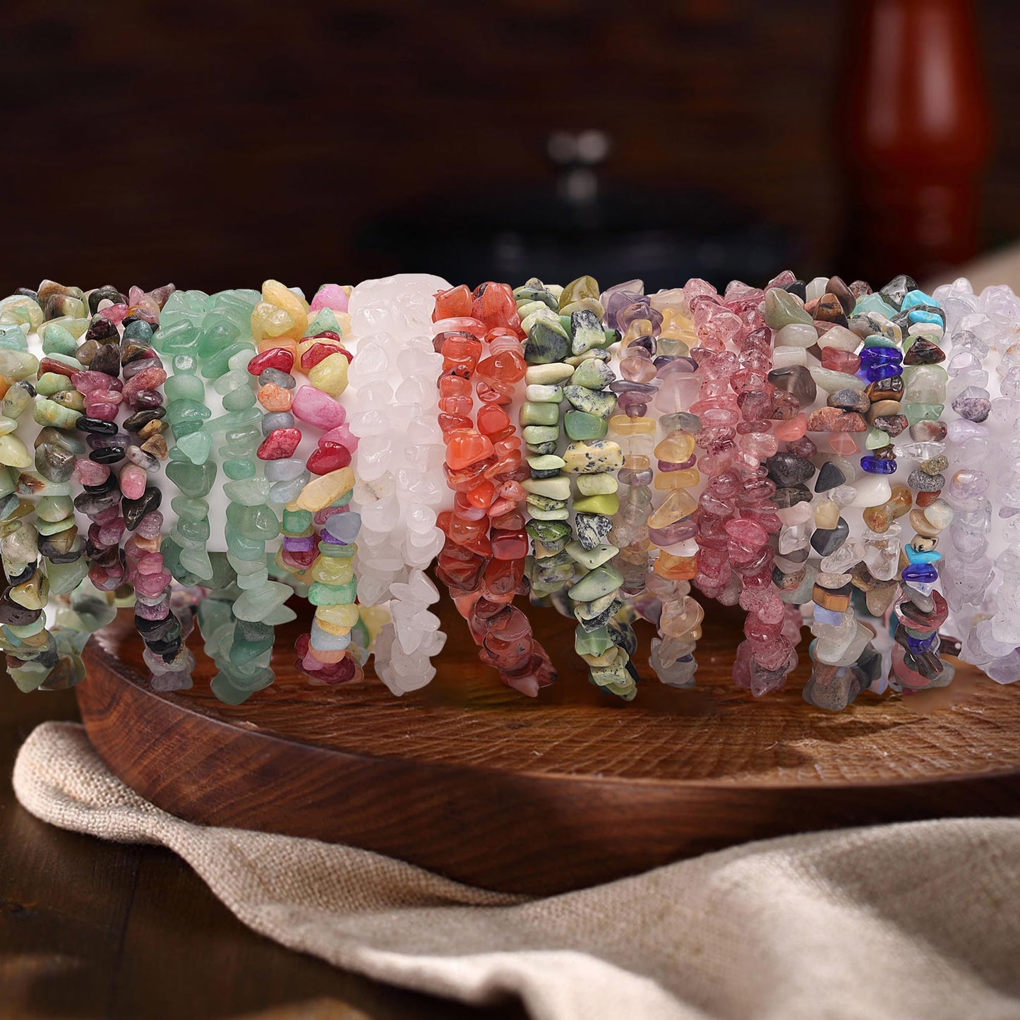 Youngbling Natural Chip Stone Beads 450 Pcs 5-8mm Healing Crystal Irregular Gemstone Drilled Lose Rocks Turquoise Beads Bulk for Bracelet Jewelry Making