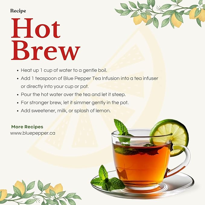 Blue Pepper Zen Ashwagandha Tea Infusion Blend - 60g | All-Natural, No Preservatives | Small Batch Crafted | Caffeine Free