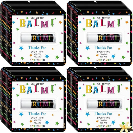 60 Pack Employee Appreciation Gifts Bulk Lip Balms Teacher Staff Team Thank You Gifts You're the Balm Fall Thanksgiving Christmas Appreciation Party Favors for Coworkers Women Men Volunteer