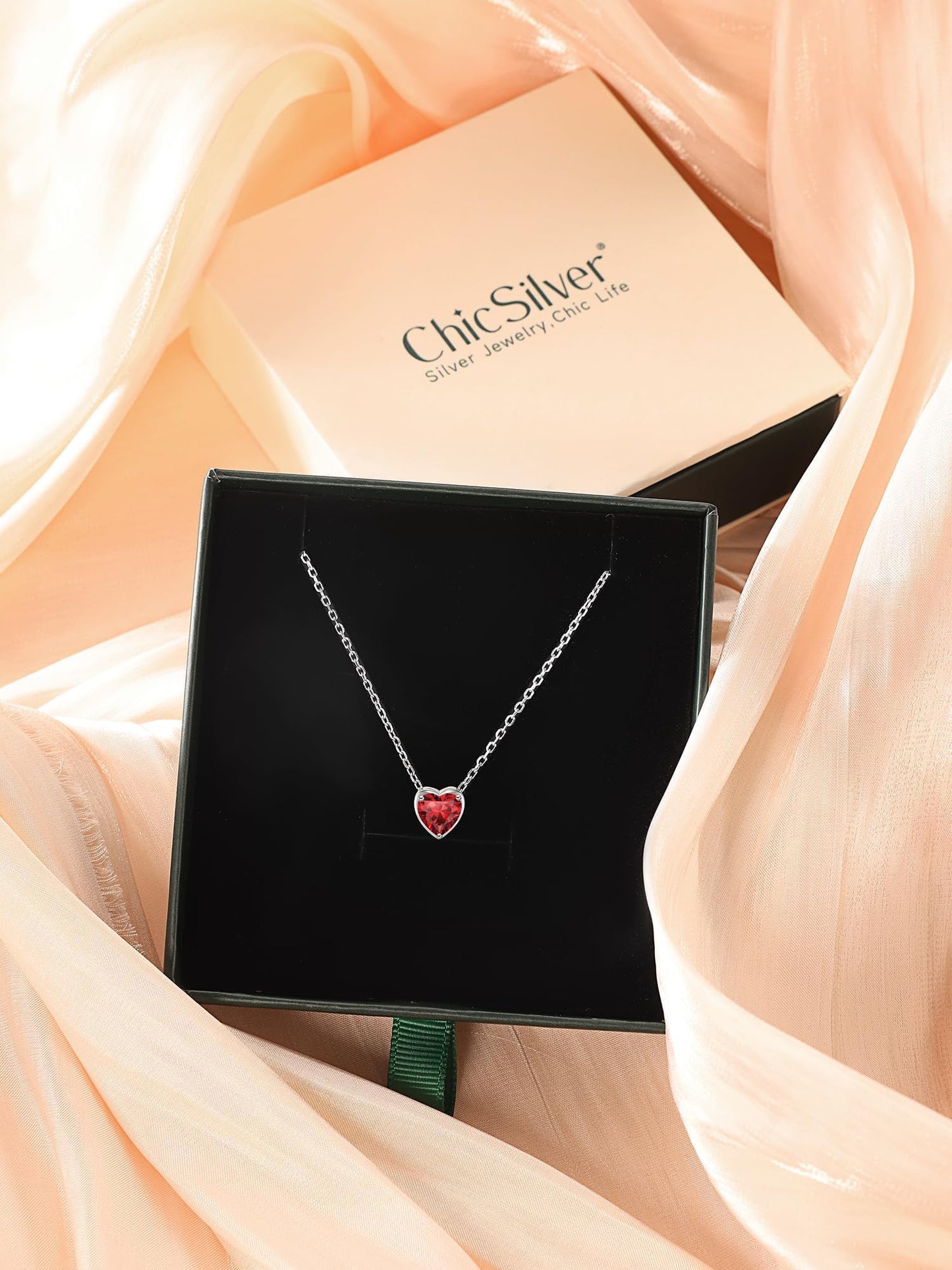 ChicSilver Women November Birthstone Necklace 925 Sterling Silver Small Cubiz Zirconia Topaz Pendant Heart Pendant Necklace for Women