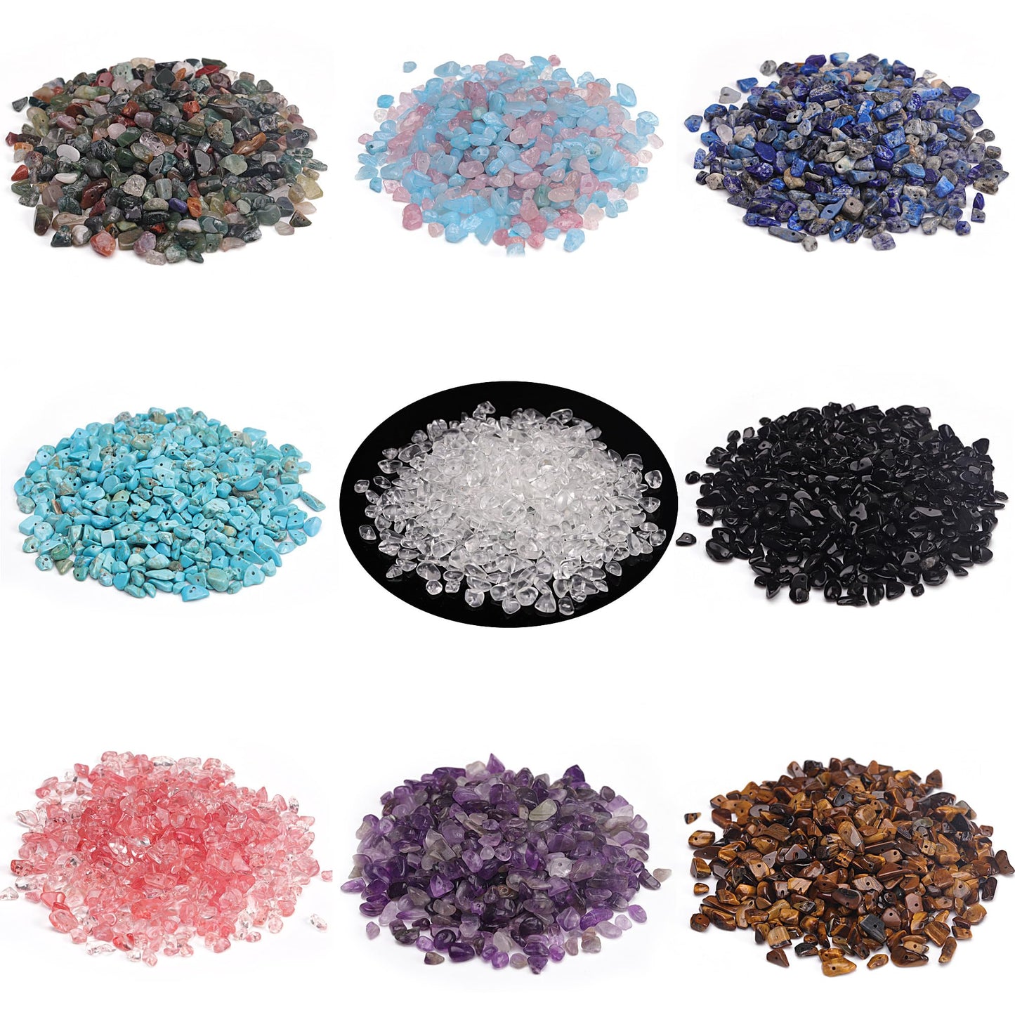 Youngbling Natural Chip Stone Beads 450 Pcs 5-8mm Healing Crystal Irregular Gemstone Drilled Lose Rocks Carnelian Beads Bulk for Bracelet Jewelry Making