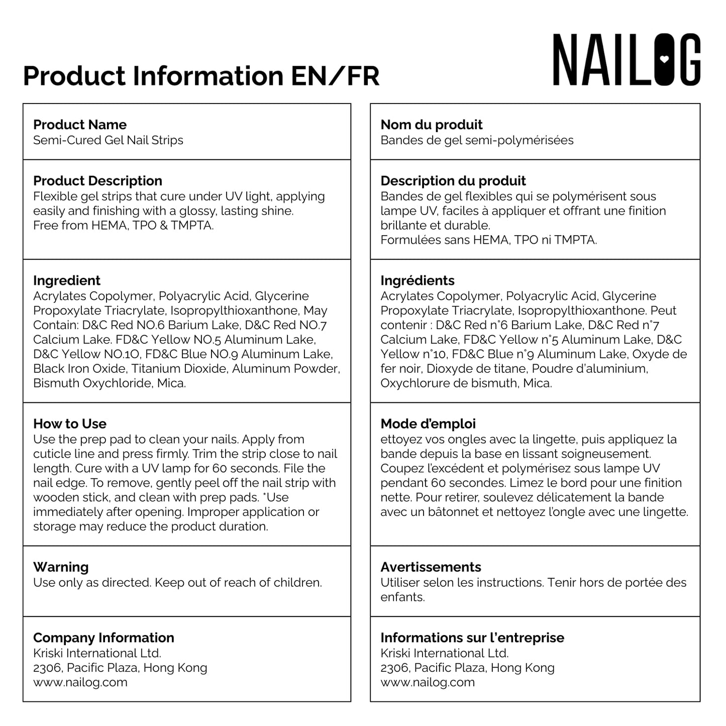 Semi Cured Gel Nail Strips - NAILOG 20 Pcs Pink Glitter Nail Stickers Extra Long Wraps with Glossy Gel Finishing for Spring Summer, Pearl Gleam