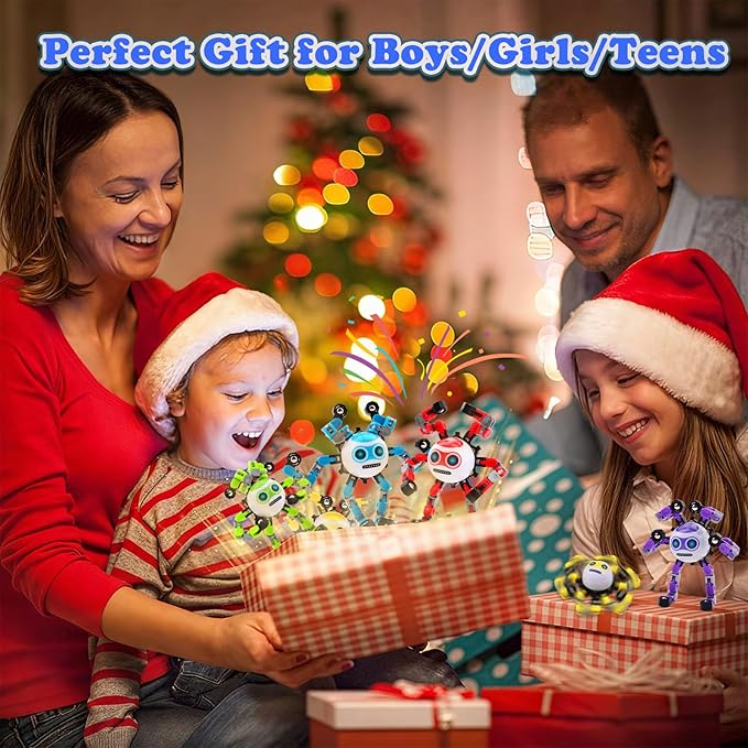 5 PCS Transformable Fidget Spinners Toys for Kids and Adults Stress Relief Sensory Toy for Teens Boys Autism Cool Fingertip Gyros Boy Girl Travel Party Favors Birthdays Gifts Stocking Stuffer