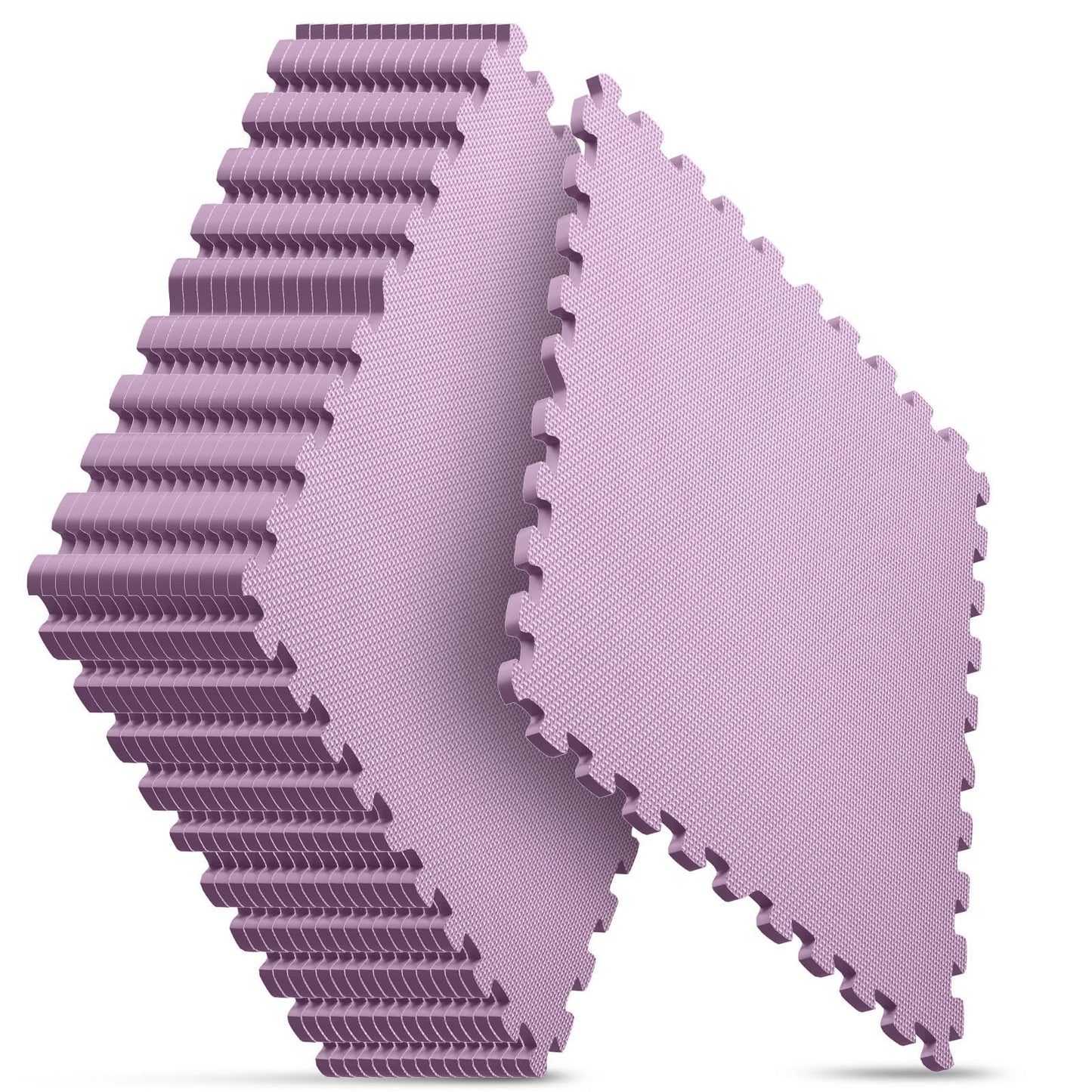 Home Gym Mat, Puzzle Exercise Mat, EVA Interlocking Foam Floor Tiles for Home Workout Equipment and Kids' Play Areas - Blue, 24 in x 24 in x ½ in - (Pink, 16 Pack(64 SQ FT))