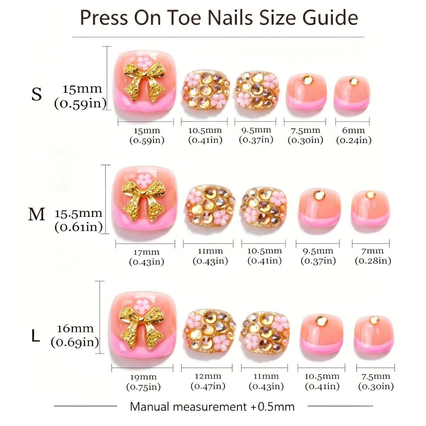 IntoVibes 10 Pieces Handmade Luxury Press On Toenails With Bling Rhinestones And 2026 3D Decoration, Full Cover, Press On Nails Stick On Toe Nails For Women Manicure, Acrylic Fake Toe Nails(L)