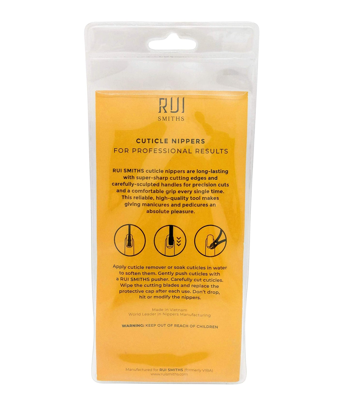 Rui Smiths Professional Cuticle Nippers | Precision Surgical-Grade Stainless Steel Cuticle Trimmer, French Handle, Single Spring, 5mm Jaw (Half Jaw)