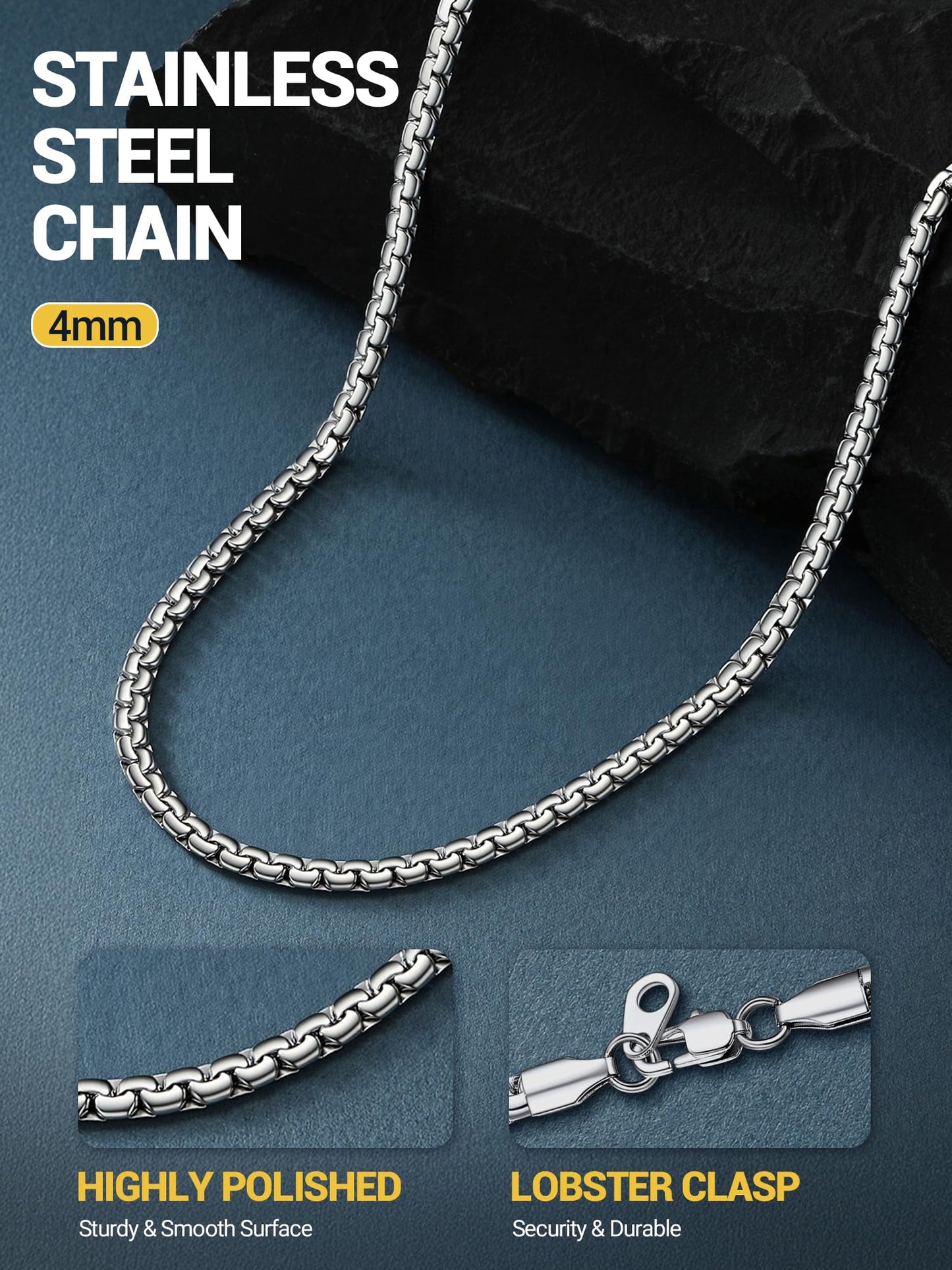 PROSTEEL Chains Necklaces For Men Chain 18inch 4mm Aesthetic Necklaces Mens Jewelry
