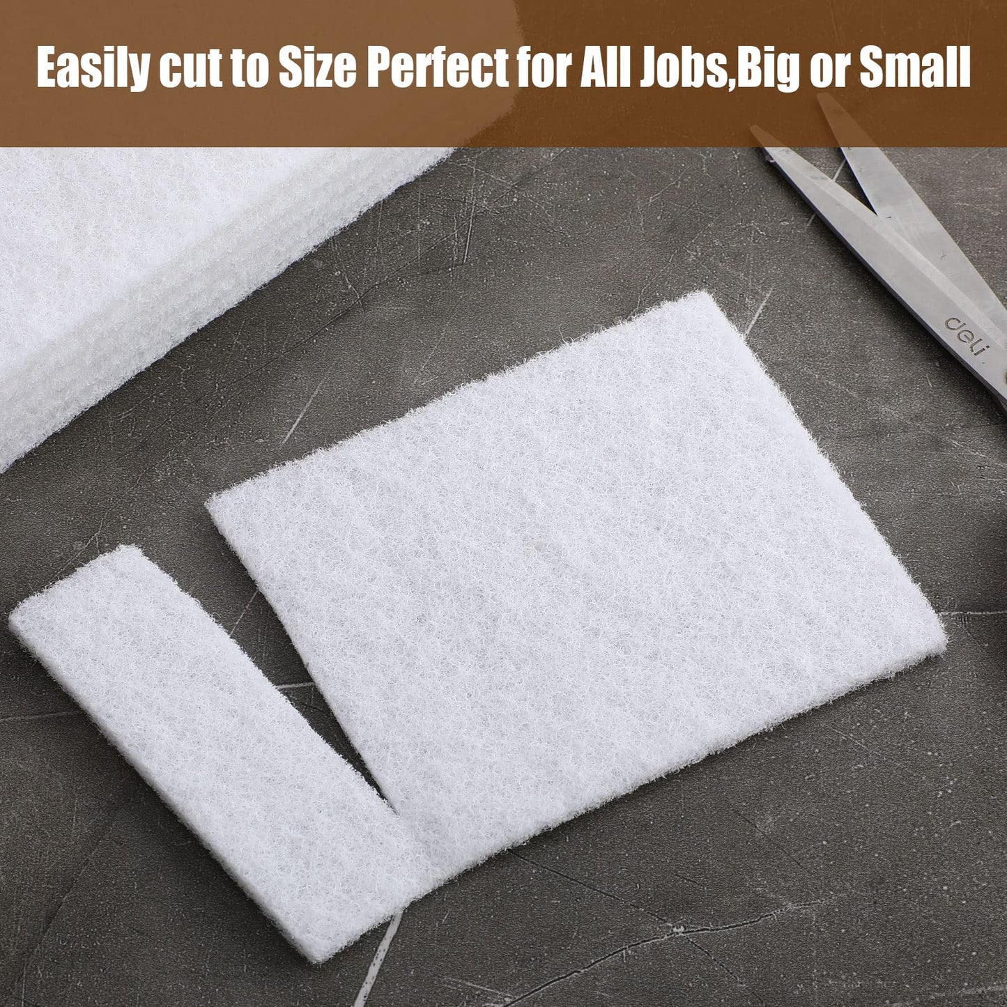 20 Pieces White Scrubbing Pad Non Scratch Scouring Pads Non Woven Scouring Sponge Multipurpose Abrasive Multi Surface Scrubber for Cleaning Polishing(4.5 x 9.8 Inch)