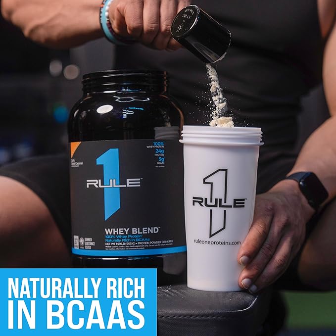 Rule One Proteins, R1 Whey Blend- Strawberries & Crème, 24g Fast-Acting Whey Protein Concentrates, Isolates, and Hydrolysates Per Serving, with Naturally Occurring EAAs and BCAAs, 5lbs