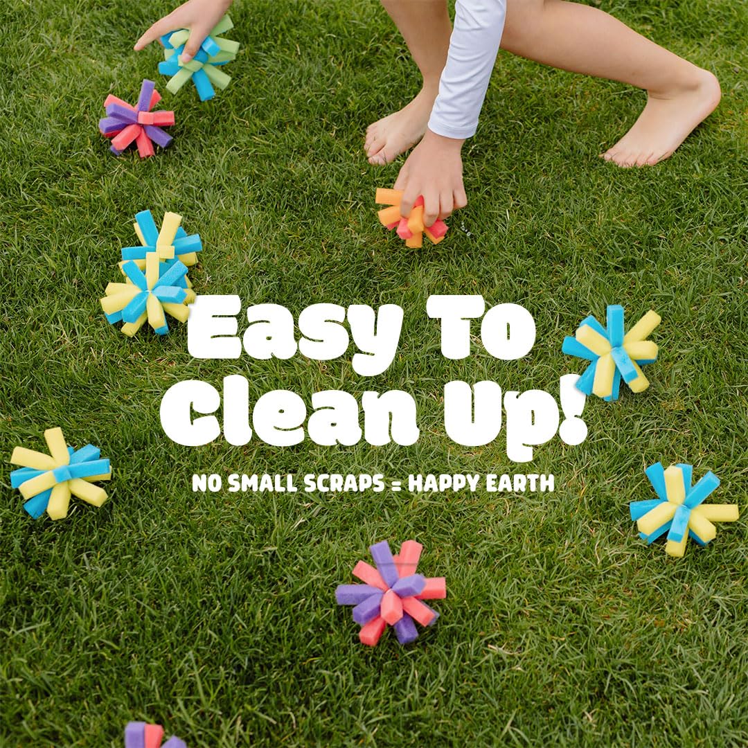Chuckle & Roar - Reusable Sponge Balls - Eco-Friendly Water Balloon Alternative - Less Mess Family Outdoor Fun - Perfect for Preschool and Up! - Multicolor 40 Pack with Storage Bag
