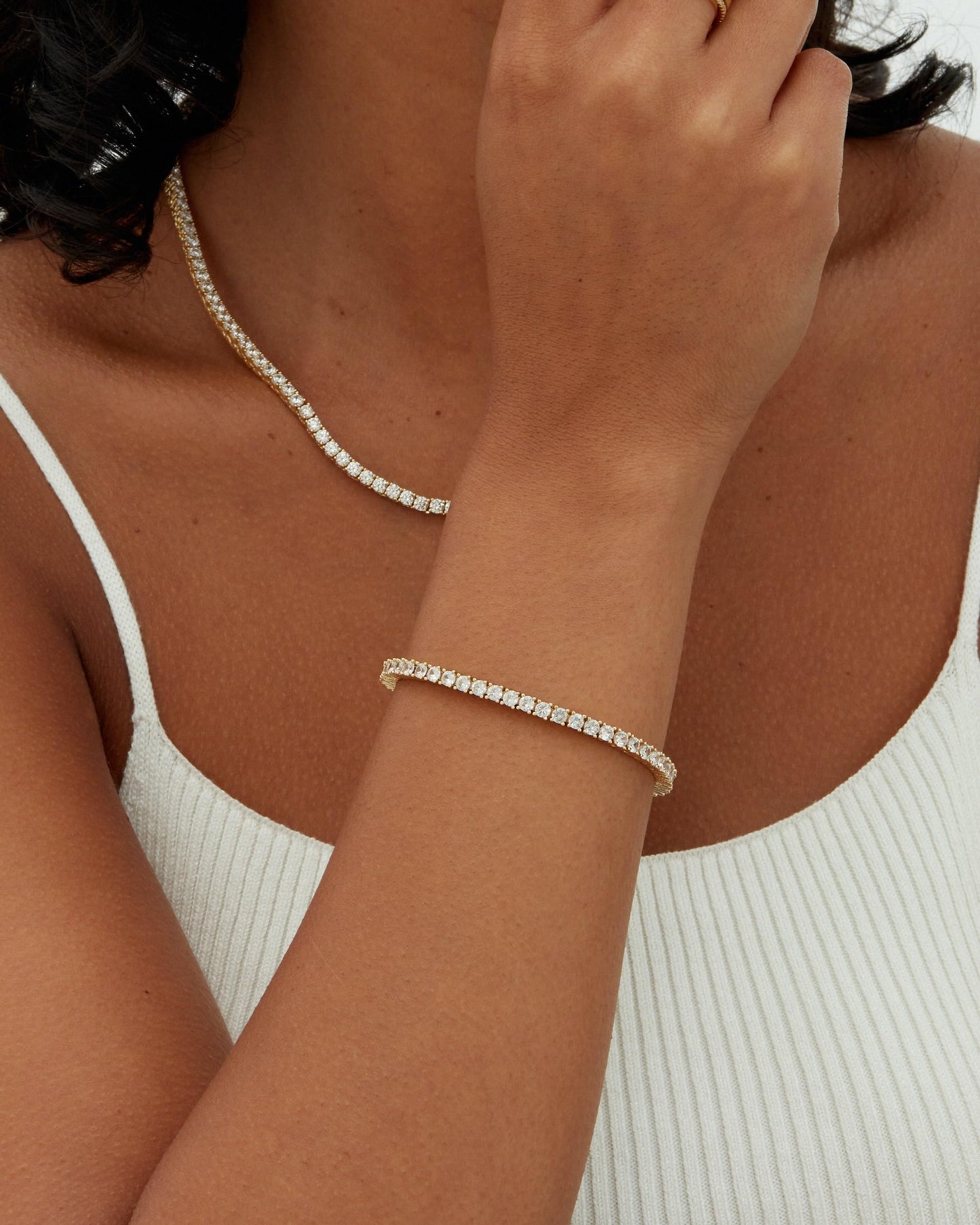 PAVOI 14K Yellow Gold Plated Tennis Bracelets for Women - 3mm Cubic Zirconia Classic Gold Tennis Bracelets for Women and Men - Trendy CZ Jewelry Gifts - Size 7.5 Inches