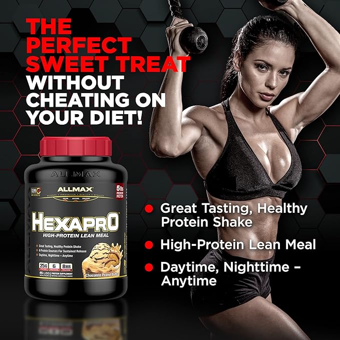 ALLMAX Nutrition HEXAPRO, French Vanilla - 5 lb - 25 Grams of Protein Per Serving - 8-Hour Sustained Release - Zero Sugar - 52 Servings