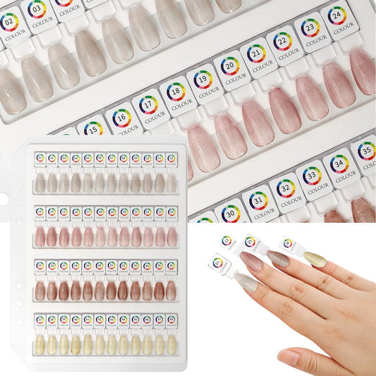 C12rtive Acrylic Magnetic Nail Color Book Inside Page & Magnetic Nail tips,Premium Acrylic False Nail Tips for Gel & Regular Polish, Durable, Easy to Color,Perfect for Nail Practice & Professional Use
