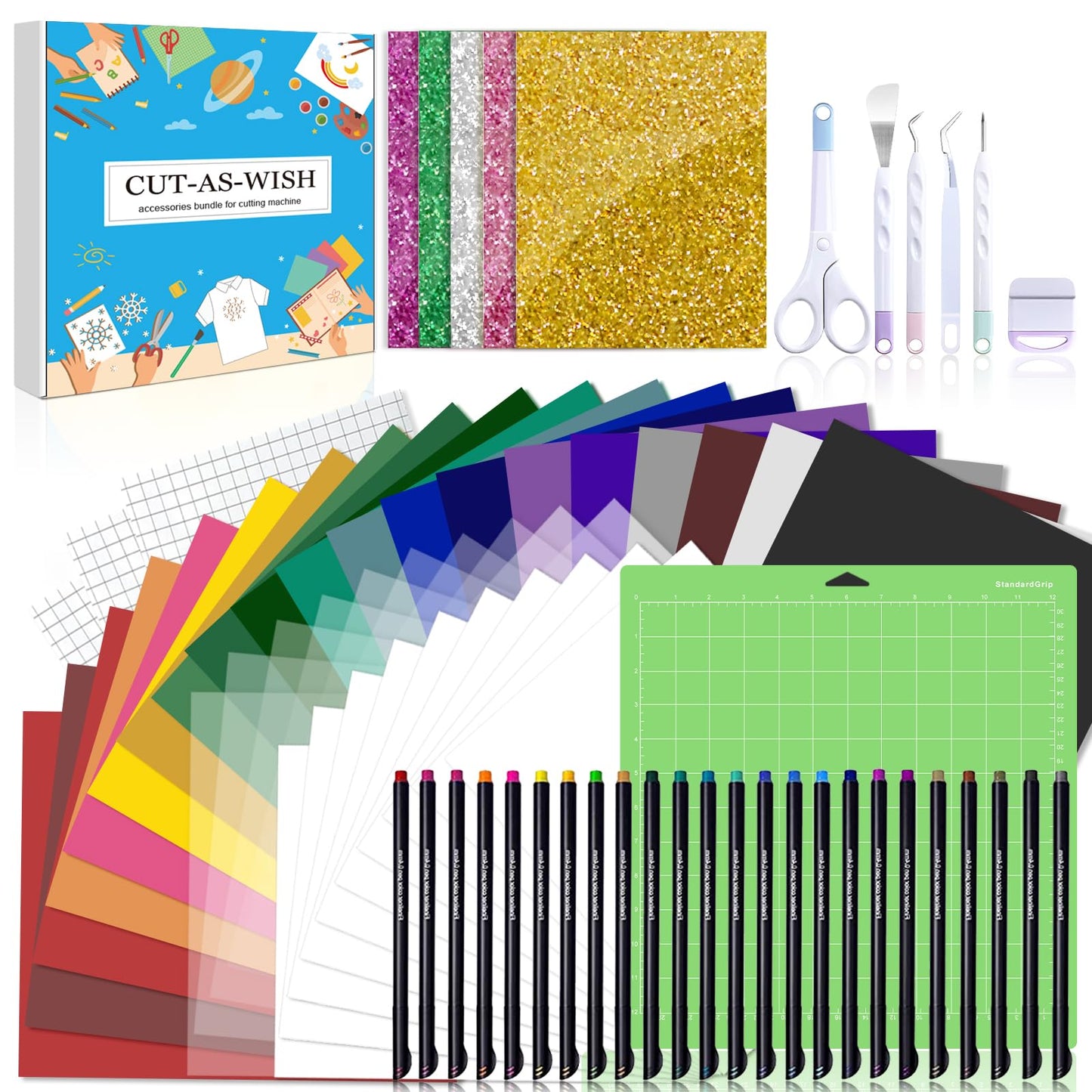 Cutaswish The Ultimate Accessories Bundle for Makers and All Explore Air-80pcs Perfect Tools and Accessories Kit as Gifts,Instantly Create Amazing Crafting Projects