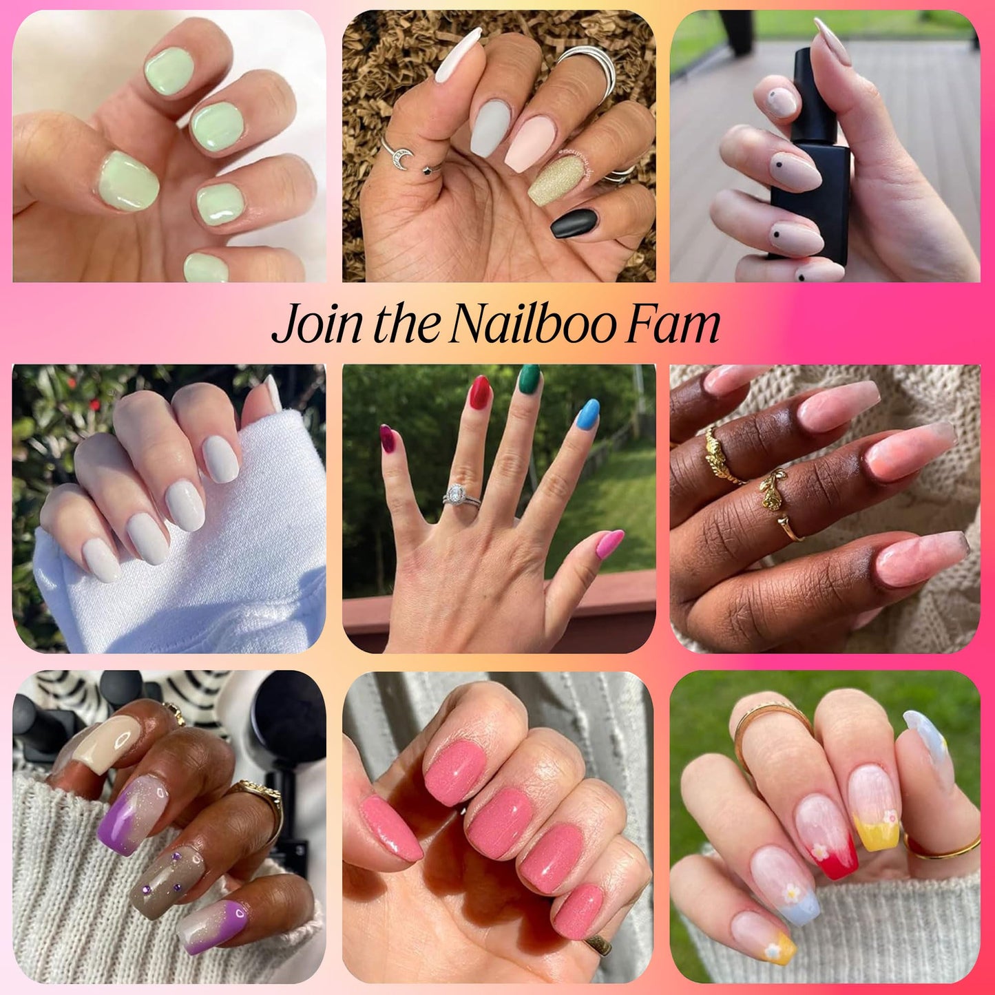 Nailboo Press On Nails, Salon-Quality Reusable Fake Nails for Fast DIY Manicure with Strong Hold Nail Glue for Press Ons, Nail File, & Alcohol Prep Pads, Queen Supreme