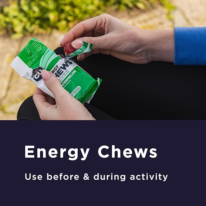 GU Energy Chews, Fruit Punch Energy Gummies with Electrolytes, Vegan, Gluten-Free, Kosher, Caffeine Free, and Dairy-Free On-The-Go Energy for Any Workout, 12 Bags (24 Servings Total)