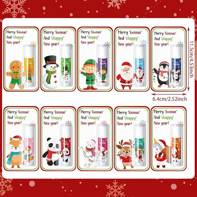 Christmas Lip Balms Bulk Christmas Party Gifts Favors Stocking Stuffers Holiday Lip Balms Employee Staff Team Appreciation Gifts Thank You for Teacher Coworkers