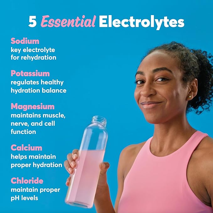 Nuun Sport Electrolyte Tablets with Magnesium, Calcium, Potassium, Chloride & Sodium, Gluten Free & Vegan, Strawberry Lemonade, 4 Pack (40 Servings Total)
