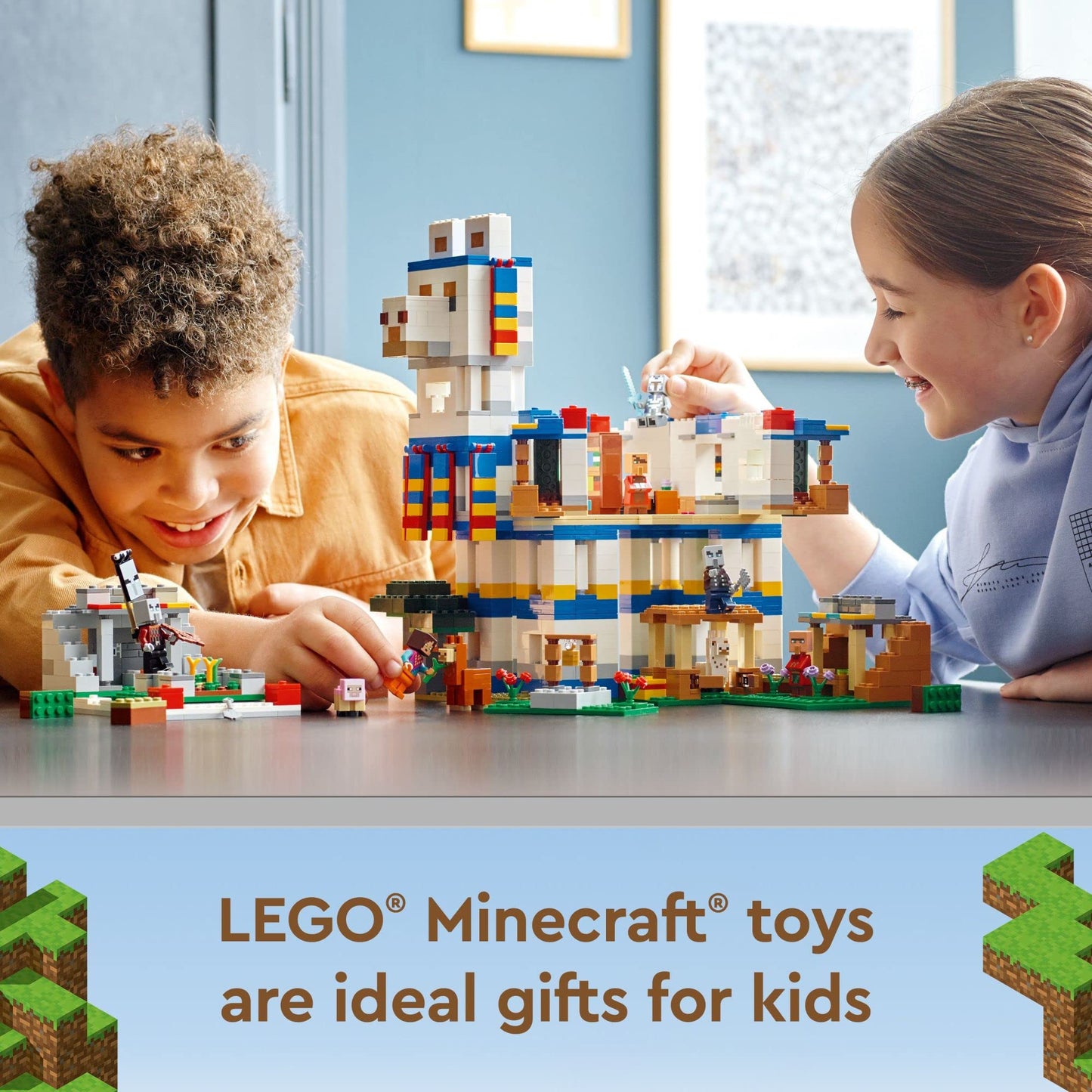 LEGO Minecraft The Llama Village Farm House Toy Building Set 21188, Minecraft Gift Idea for Kids, Boys, Girls Age 9+ Years Old, Create a Minecraft Village with 6 Customizable Buildings and Minifigures