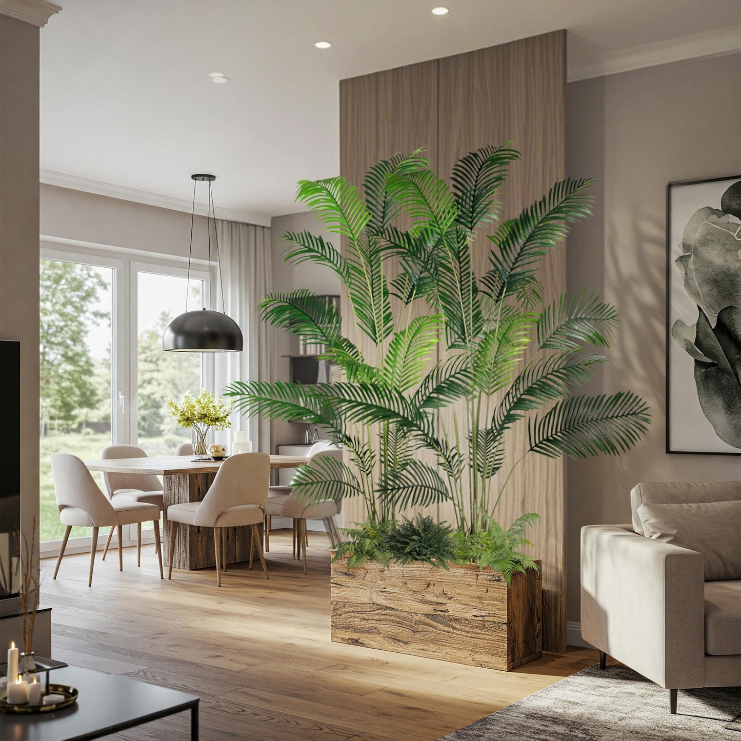 Worth Garden 82in 2-Pack Artificial Areca Palm Tree in Pot, 7ft Fake Cane Palm Silk Plant Indoor Outdoor, Dypsis Lutescens, Lifelike Faux Silk Plants Home Decor
