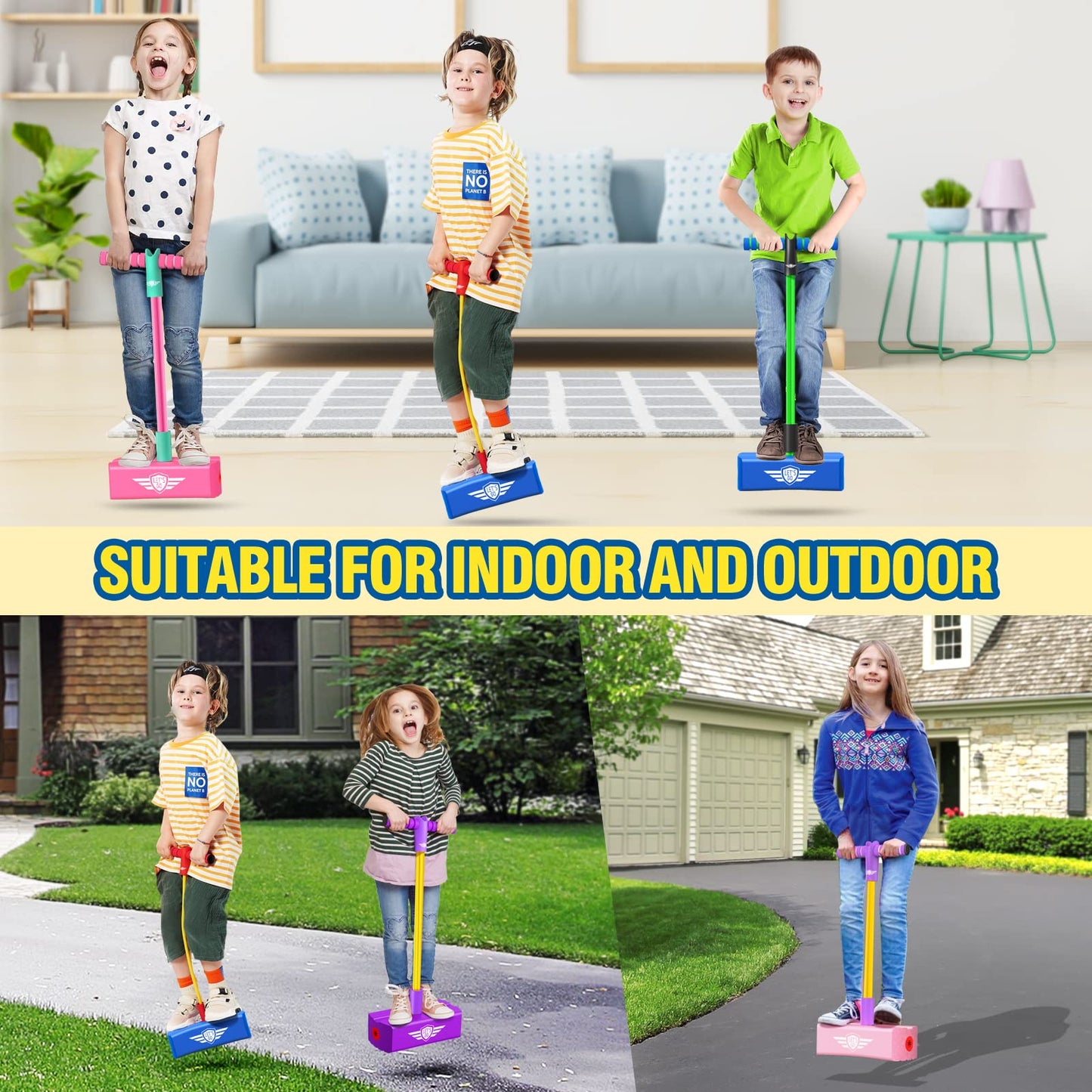 CUUGO LET'S GO! CG Foam Pogo Jumper for Kids, Toys for 3-12 Years Old Boys Girls Pogo Stick Outdoor Toys Gifts for 3-12 Year Old Boy Girl Fun Toys Christmas Birthday Gifts Stocking Stuffers（Purple）