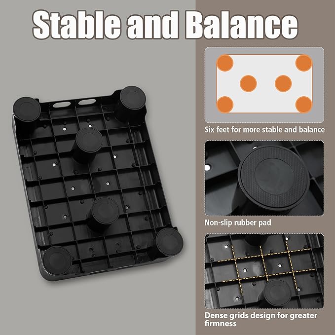 CHIKILLA Step Stool for Adults Kid and Seniors, Non-Slip Step Platform Indoor and Outdoor for Pregnant Woman, Portable Stair Assist for Kitchen Office Bedroom Car Bedside and Shower, Black-Black 3.4In