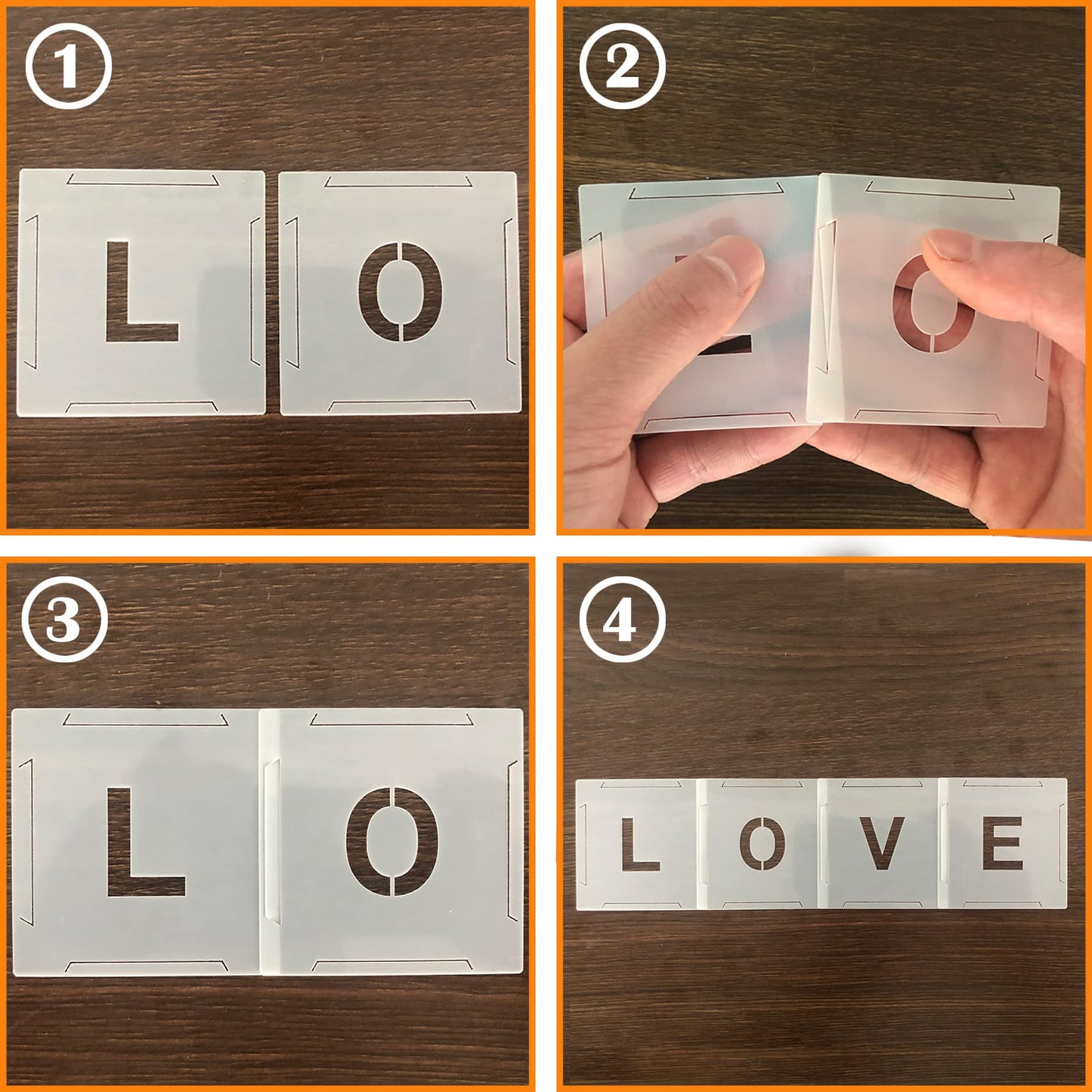 Mossdecal 62pcs Letter Stencils and Numbers 1 Inch, Small Reusable Alphabet Templates Interlocking Stencil Kit for Painting on Wood, Wall, Fabric, Rock, Chalkboard, Sign, Art Craft Stencils