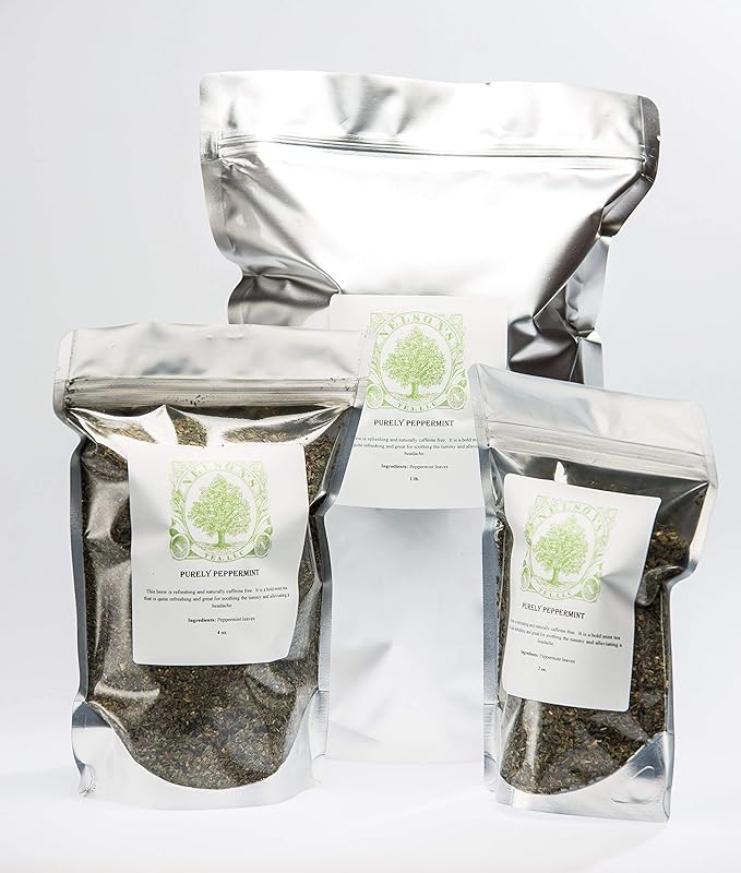 Nelson's Tea - Purely Peppermint Herbal Loose Leaf Tea for Relaxation and Digestive Support - Refreshing Mint Flavor - Naturally Caffeine-Free - 16oz