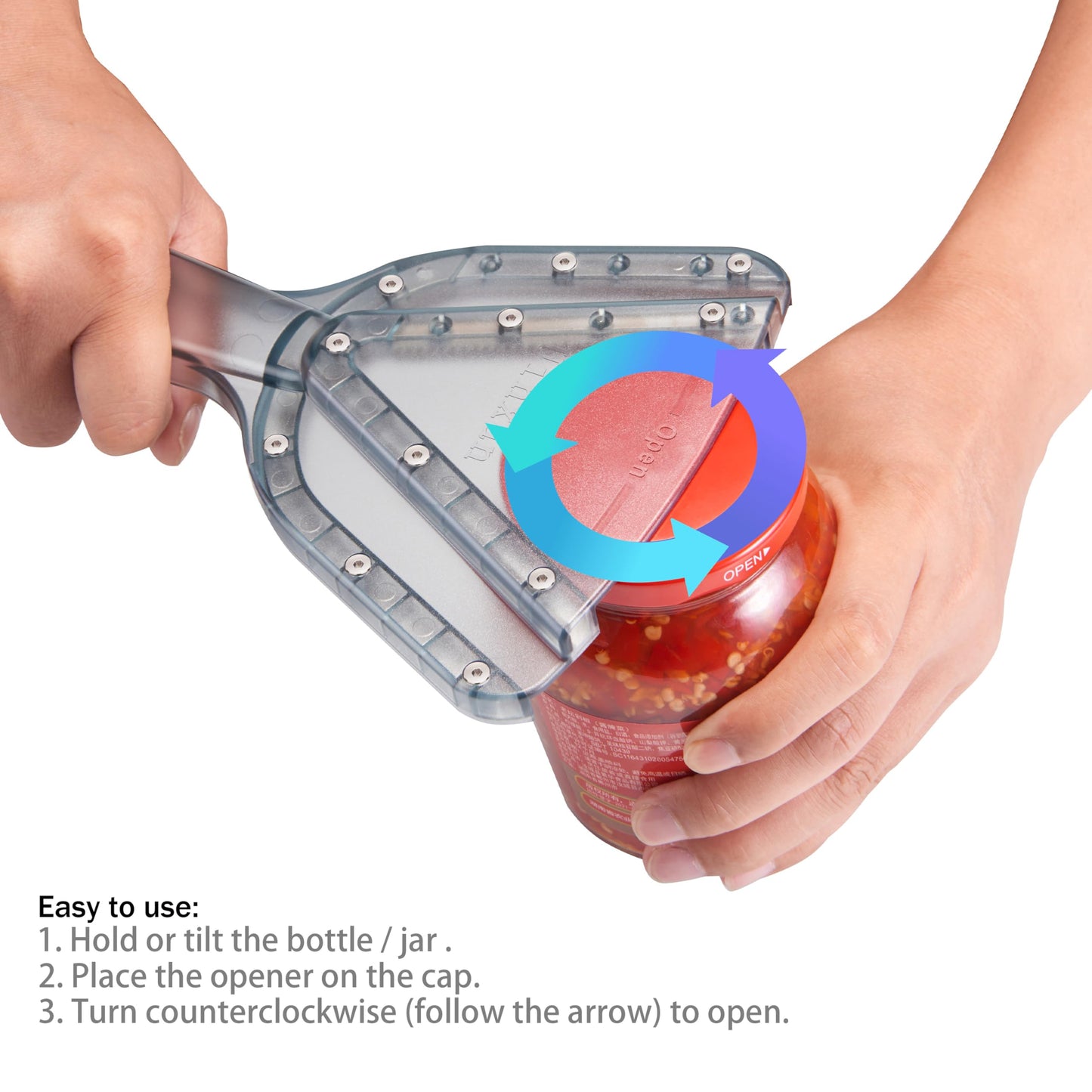 Uinxan Jar Opener for Weak Hand & Seniors with Arthritis,Easy Twist Off Bottle Caps,Patent | Unique Kitchen Gadgets, Christmas Gifts for Elderly/Women/Men (Black)