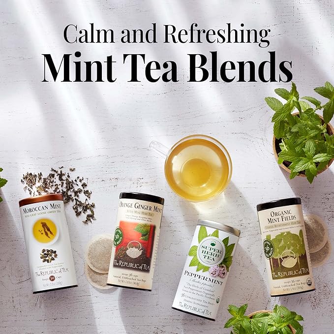 The Republic of Tea Orange Ginger Mint Tea, 250 Tea Bags Caffeine-Free Gourmet Herbal Tea