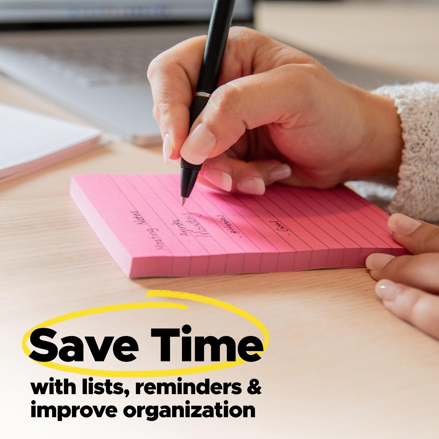 Post-it Super Sticky Notes, 24 Sticky Note Pads, 3 x 3 in, School Supplies, Office Products, Notes for Vertical Surfaces, Monitors, Walls and Windows, Bus Cabinet Pack