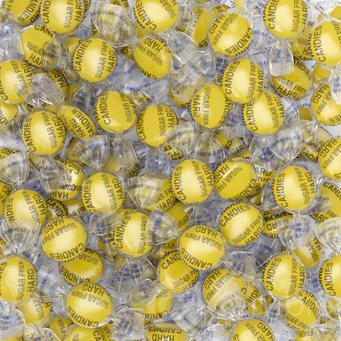 Cambie Sugar Free Lemon Drops, 1 lb of Sugar Free Hard Candy, Individually Wrapped Lemon Drops with a Refreshing & Sweet Citrus Flavor, Packaged Fresh in a Resealable Pouch