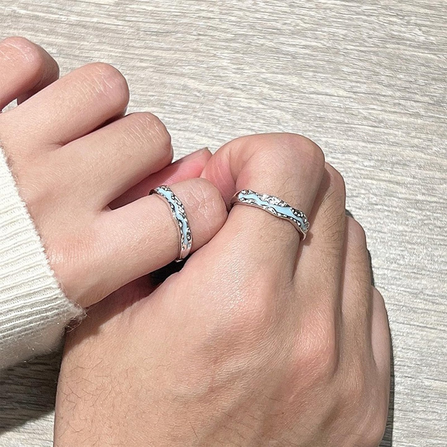 DIOWUS Lymphatic Magtherapy Luminous Ring For Men Women, Titanium Ion Therapy Acupuncture Unclog Bloodstream Lymph Nodes Light Up Hope Adjustable Finger Ring Jewelry Gift For Couple (for Women+Men)