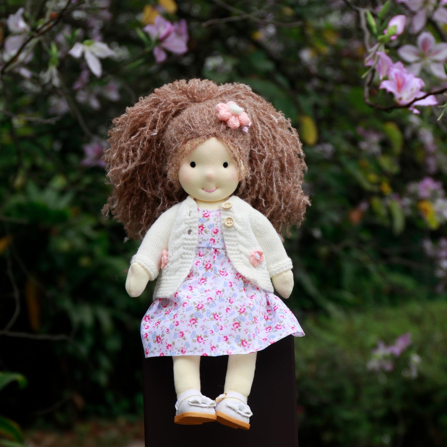 BlissfulPixie Handmade Waldorf Girl Rag Doll - Amber, 12" Soft Plush, Ideal First Doll for Babies & Toddlers