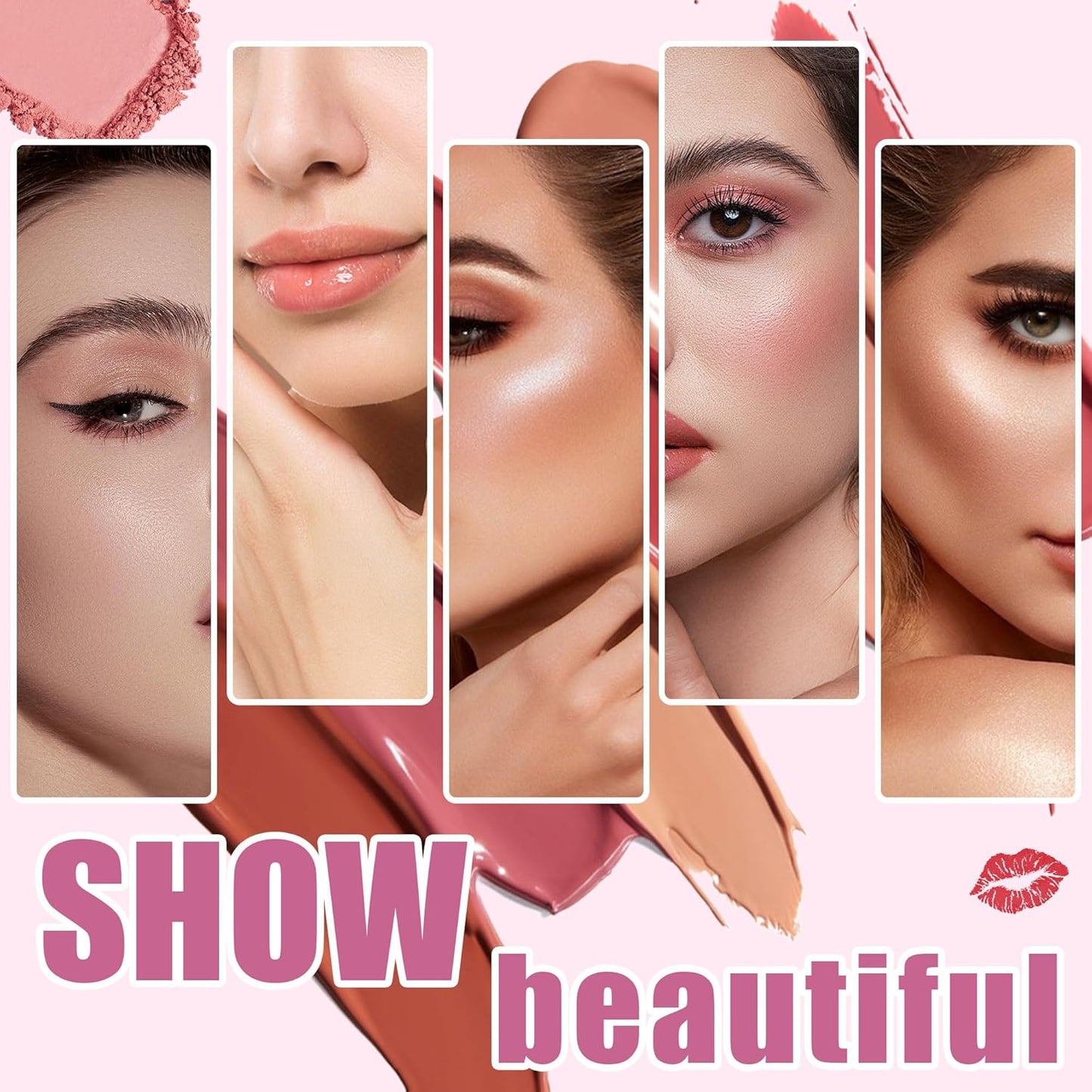 4-Layer Multi - Functional Beauty Book Kit- Style Makeup Palette Ingeniously Combines Eyeshadows, Blushes, Highlighters, Contour Powders In One,Best Choice for A Gift for Women (U201B)