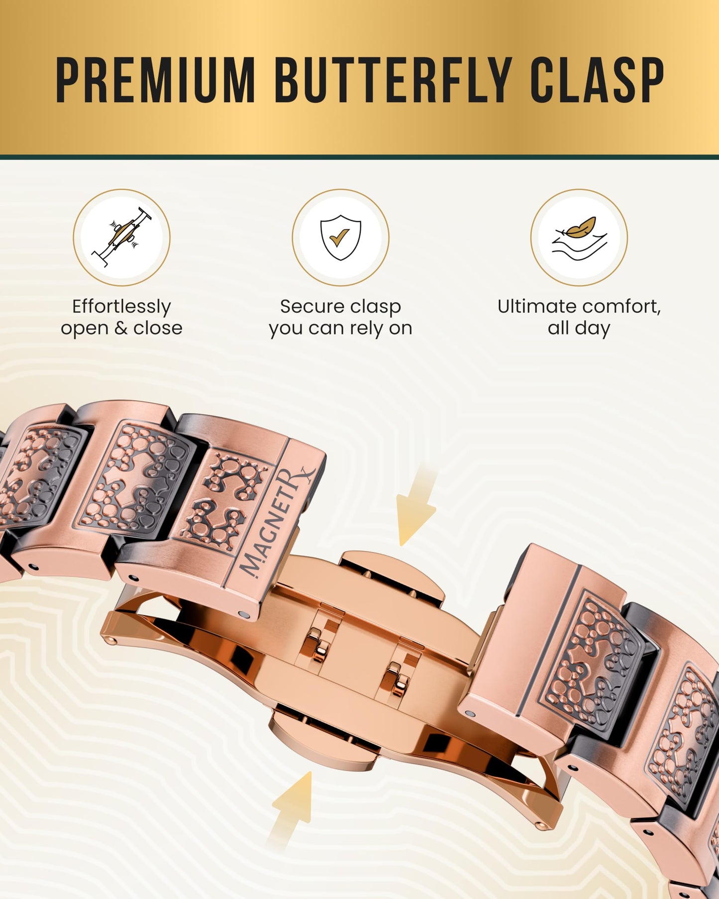 MagnetRX® Copper Cross Bracelet for Men — EllipseMAX 5X Strength 5,000 Gauss Magnets — Premium Mens Copper Bracelet with Adjustable Length (Cross Style)
