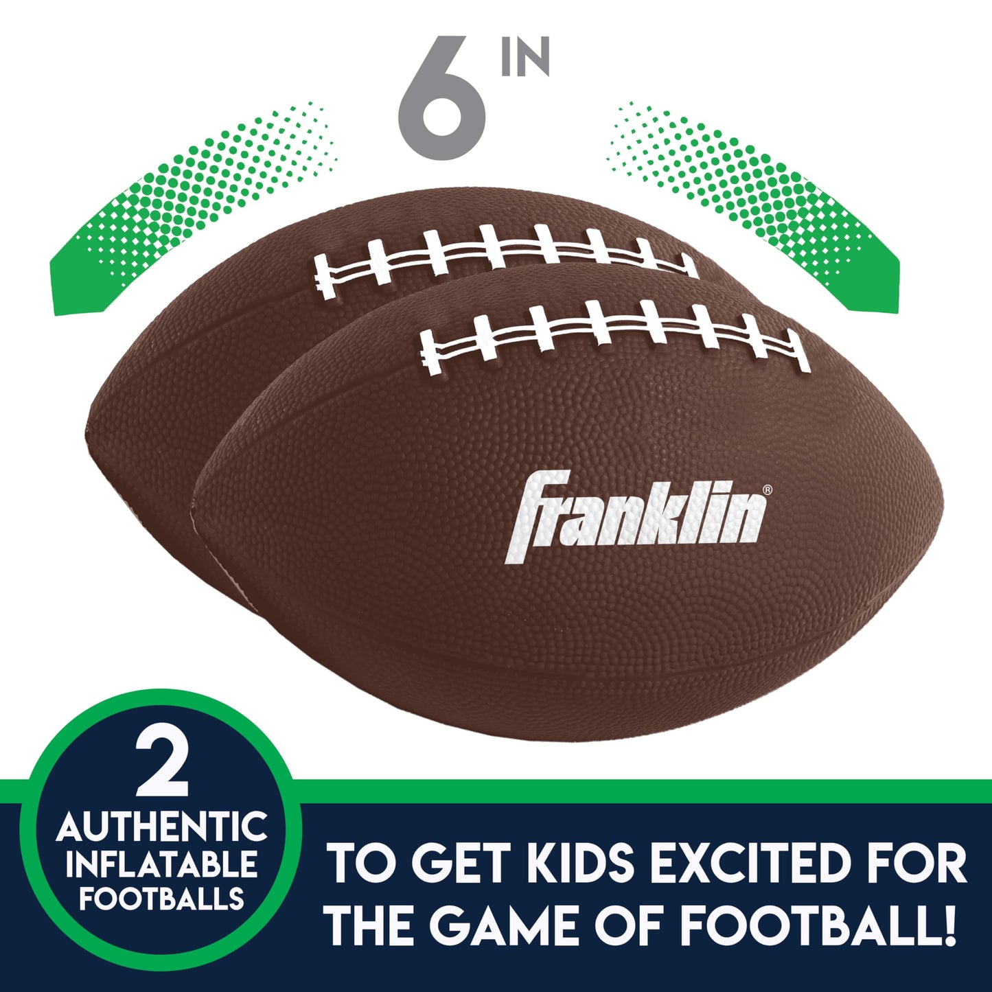 Franklin Sports Kids Football Target Toss Game with 3 Target Holes - 2 7.25" Footballs Included with Pump - 45" Tall