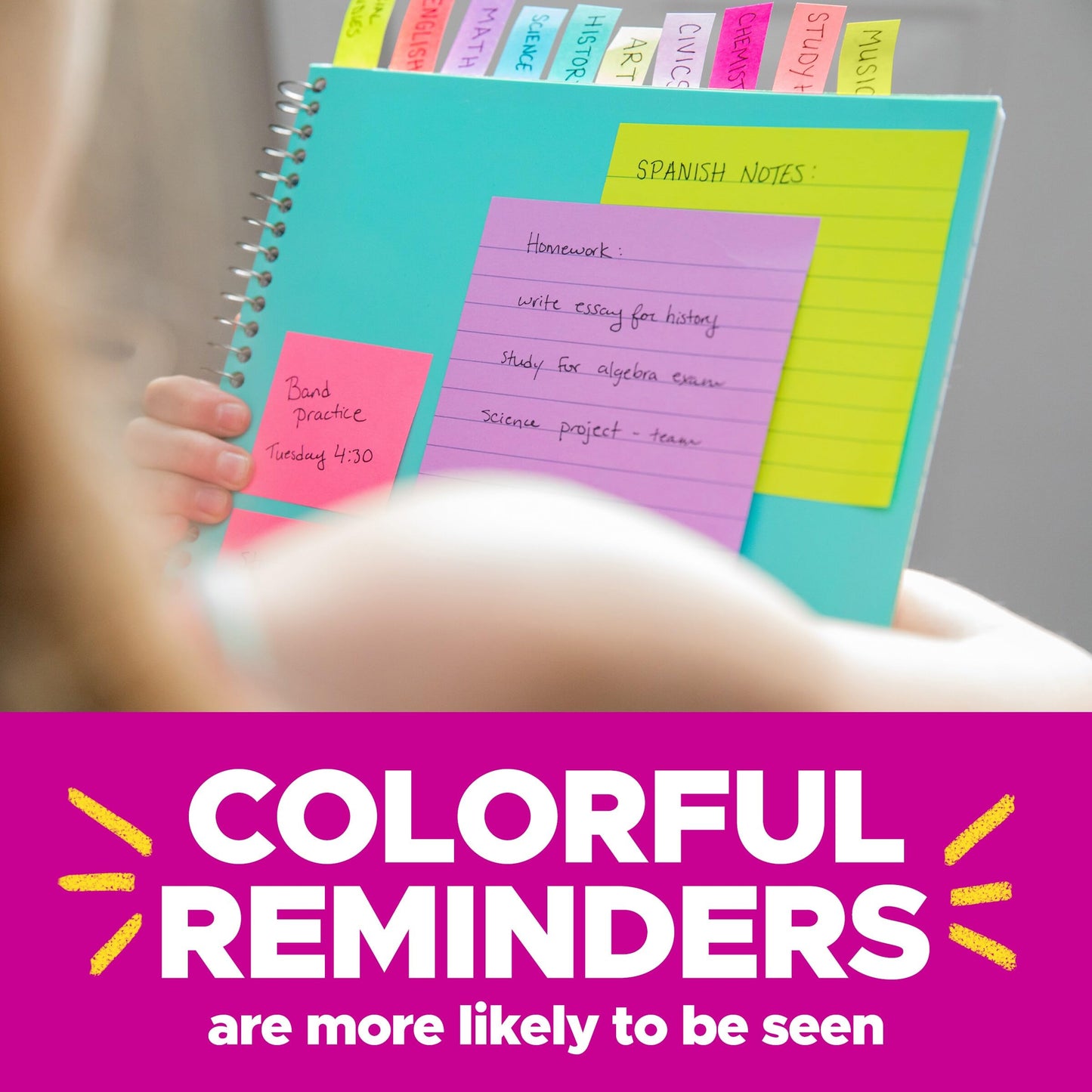 Post-it Super Sticky Notes, 12 Sticky Note Pads, 3 x 3 in., School Supplies, Office Products, 2X the Sticking Power, Supernova Neons Collection