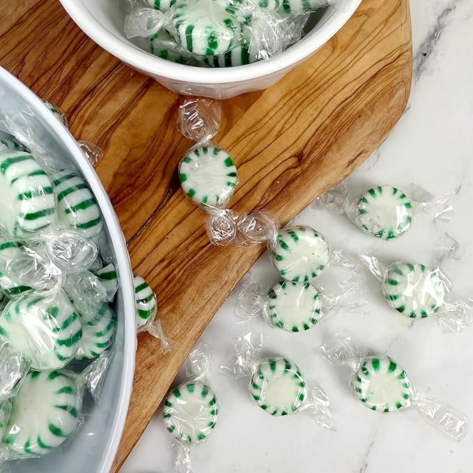 Arcor Starlight Spearmint Candy, 2 Pound Bulk Spearmint Hard Candy (Approx. 150 pcs.), Green Mints Individually Wrapped Spearmints, Green Candy