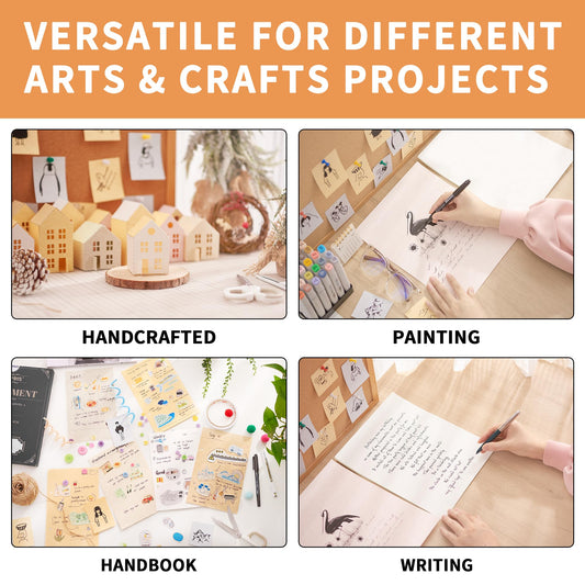 Parchment Paper - 8.5” x 11” Letter Size Parchment Card Stock 65lb Heavyweight Paper Thick Vintage Paper PAP04 (8.5x11inch/70Sheets, 10 Mixed Colors) PAP04MX