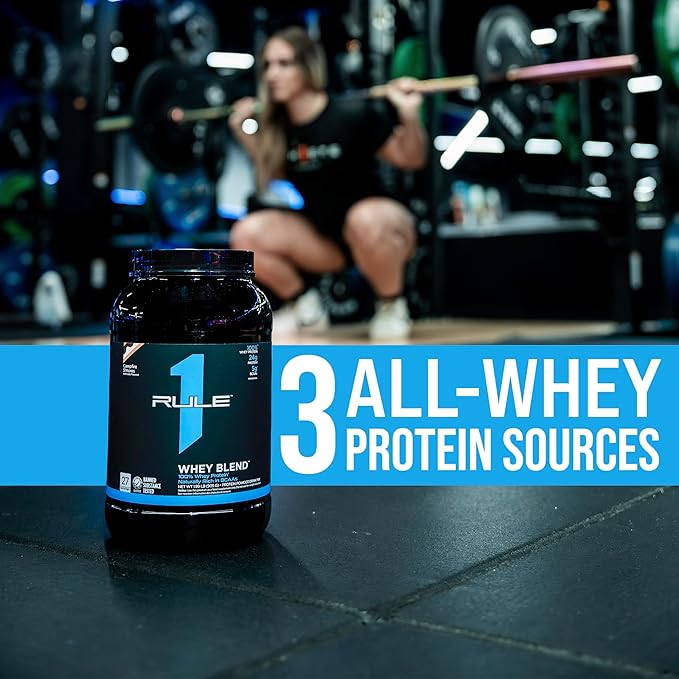 Rule One Proteins Whey Blend - Chocolate Peanut Butter, 24g Fast-Acting Whey Protein Concentrates, Isolates, and Hydrolysates Per Serving with Naturally Occurring EAAs and BCAAs, 2lbs