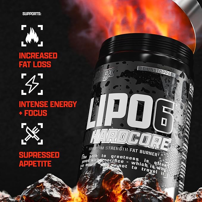 Nutrex Research Lipo-6 Hardcore Supplement, Supports Metabolism & Energy, Dietary Capsules – 60 Count