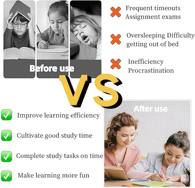 Kids Visual Timer for Kitchen,Classroom,Cooking,Learning,Bedroom,Office, 60-Minute Countdown Pomodoro Timer for Kids with Autism ADHD (Watermelon Style)