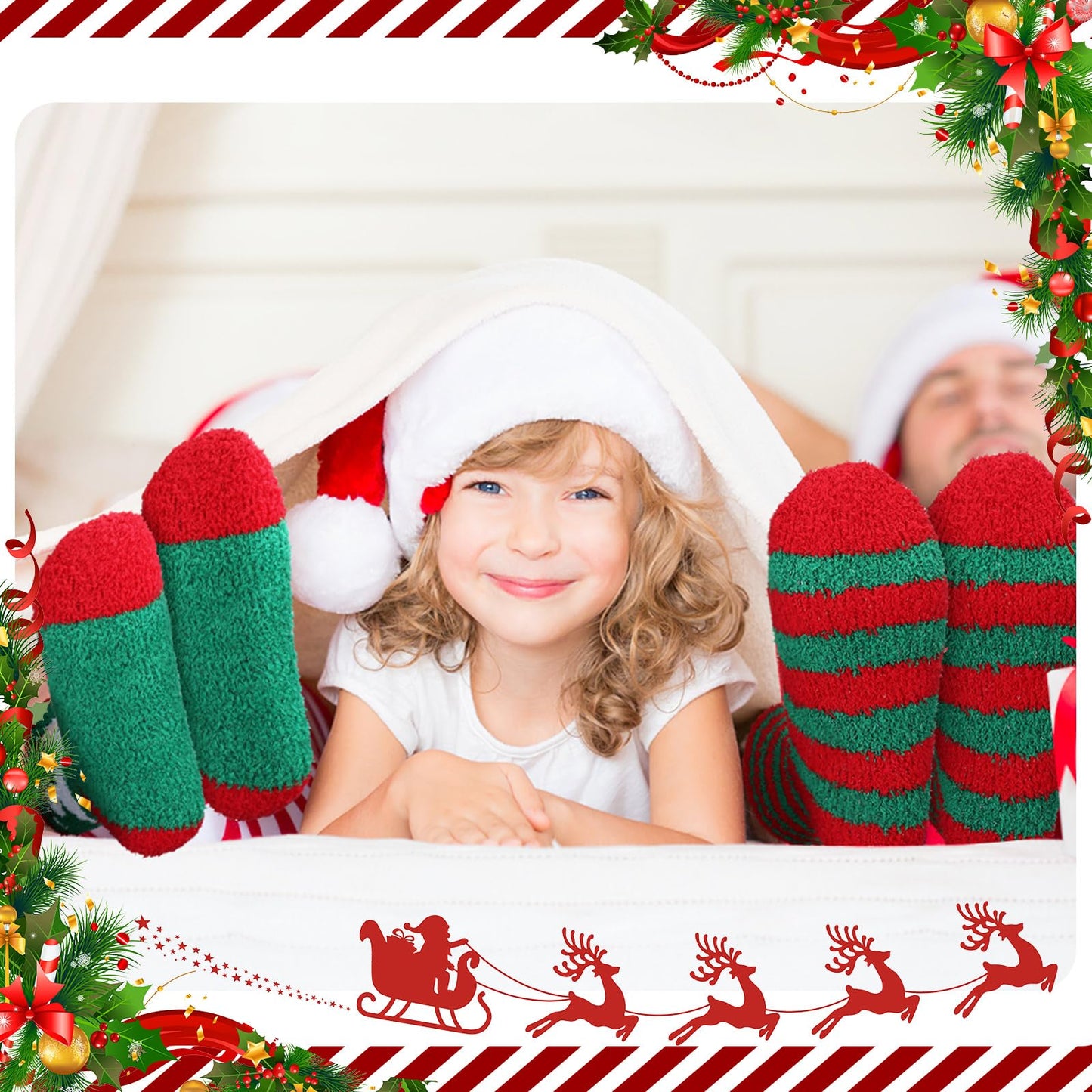 Hoolerry 30 Pairs Christmas Fuzzy Socks in Bulk for Women Adult Men Gifts Fluffy Holiday Winter Socks Unisex Warm Crew Gifts(Snowman)